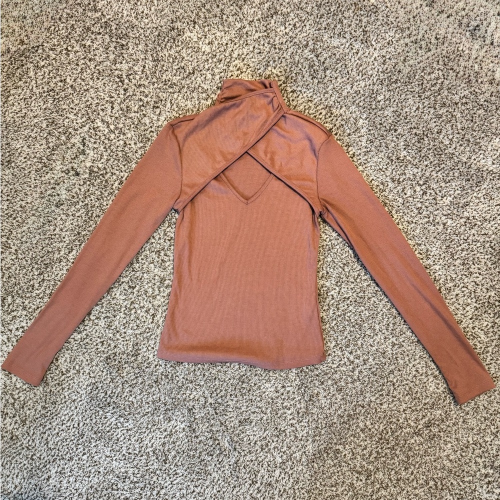 SHEIN Keyhole Long Sleeve Blouse